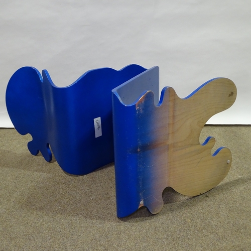 2125 - VERNER PANTON (1926-98), FOR STUDIO HAG, DENMARK, Pantonic chair 5010 in blue painted plywood, in ca... 