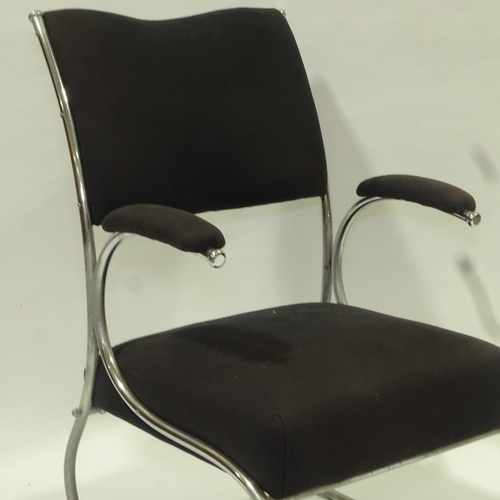 2154 - A BAUHAUS style armchair, an unusual modernist lounge chair design in tubular steel, 1930s-50s', hei... 