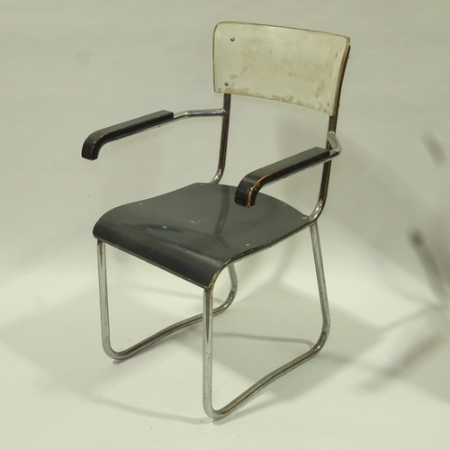 2161 - A 1920s/30s BAUHAUS armchair, of bent plywood and tubular steel construction in the manner of Mart S... 