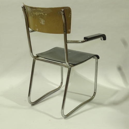 2161 - A 1920s/30s BAUHAUS armchair, of bent plywood and tubular steel construction in the manner of Mart S... 