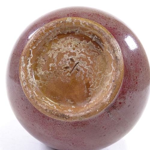 190 - A Chinese red glaze porcelain double-gourd vase, incised marks under base, height 24cm