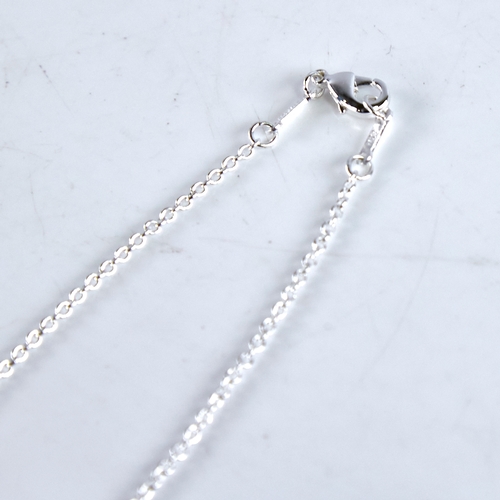 1665 - ELSA PERETTI for TIFFANY & CO - a modern sterling silver T&Co lariat pendant necklace, chain length ... 