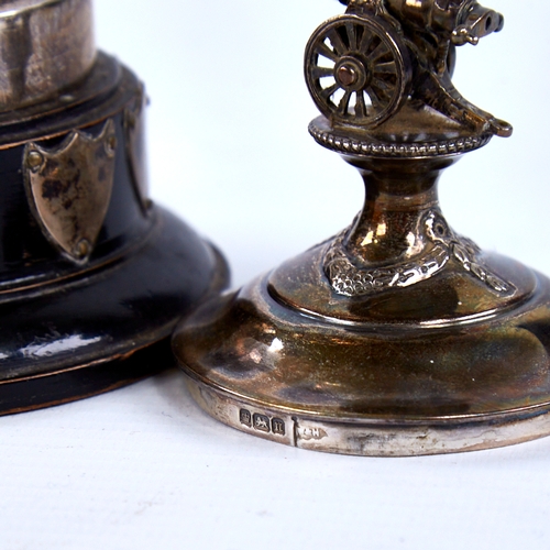 1675 - An Edwardian silver Royal Garrison Artillery 1st Cinque Ports Regiment presentation trophy and cover... 