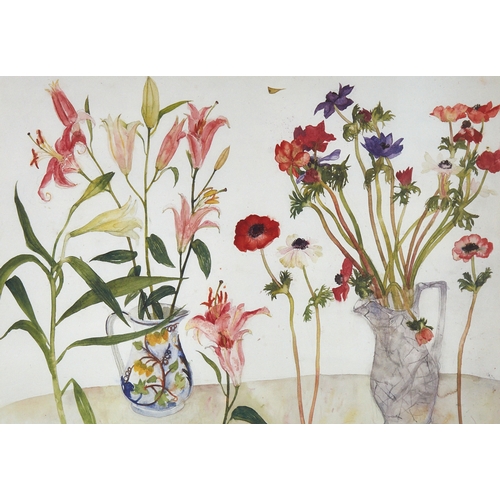 2502 - Elizabeth Blackadder, colour print, anemones and lilies, 1995, signed in pencil, image 15