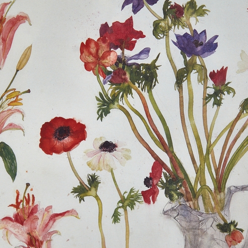 2502 - Elizabeth Blackadder, colour print, anemones and lilies, 1995, signed in pencil, image 15