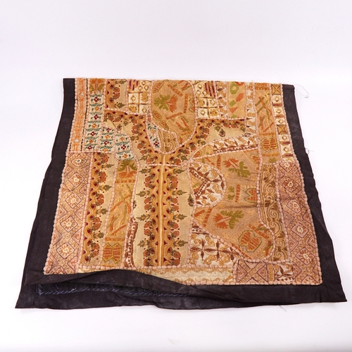 388 - East Timor Tais textile, with figural borders and centre panel, length 240cm x 66cm, together with a... 