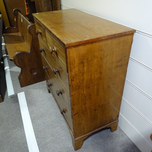 155 - A 19th century mahogany square chest of drawers with turned handles, width 92cm, height 100cm, depth... 
