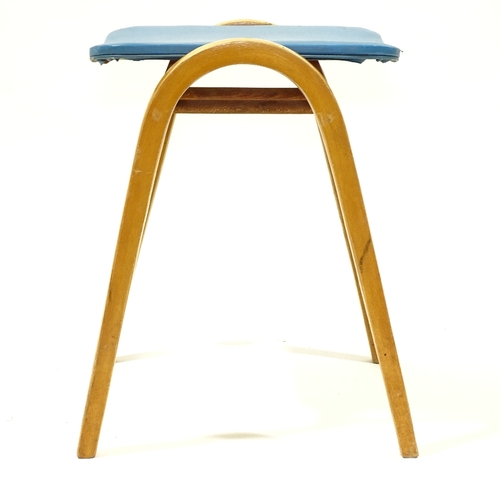 2153 - ISAMU KENMOCHI (1912-71) FOR AKITA MOKKO, JAPAN, 1950s' bentwood stool No202 with vinyl seat and ori... 