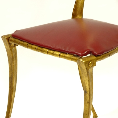 2162 - PALLADIO, USA, a Hollywood Regency sculpted gilt aluminium side chair of Klismos form circa 1963, he... 