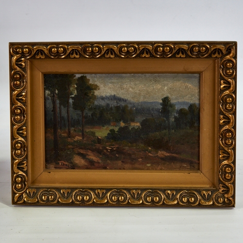 2748 - Early 20th century oil on board, Continental landscape, indistinctly signed, 6