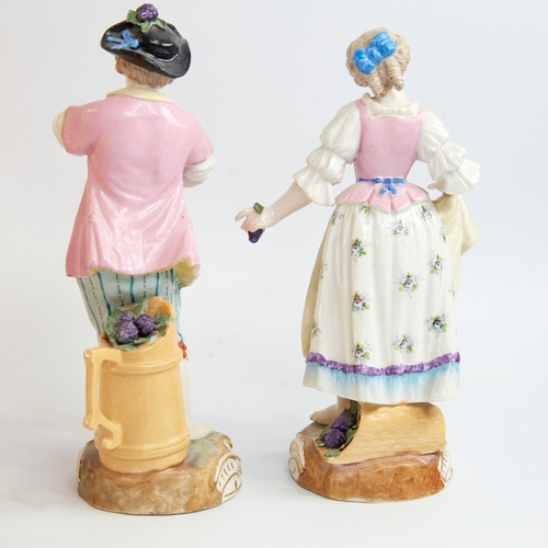 303 - Pair of Meissen porcelain country figures, height 20cm