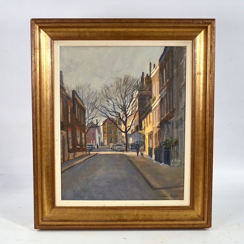 2752 - Julian Barrow, oil on canvas, Cheyne Row Chelsea, signed, 15