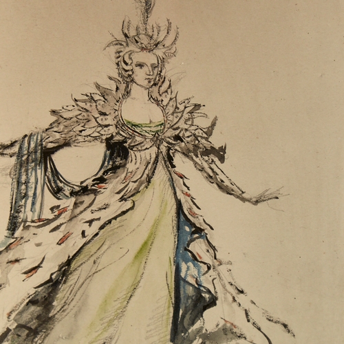 2763 - Watercolour, theatrical costume design for Pelleas and Melisande, indistinctly signed, 10