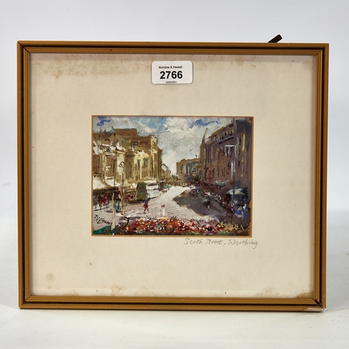 2766 - John Emms, watercolour South Street Worthing, 4.5