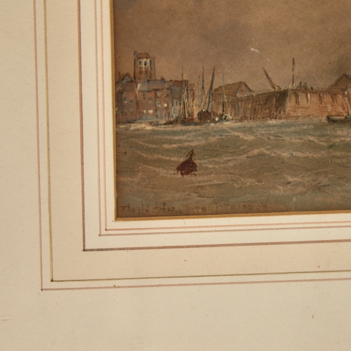 2767 - Thomas Bush Hardy, watercolour, boats off Broadstairs, indistinctly signed, 4