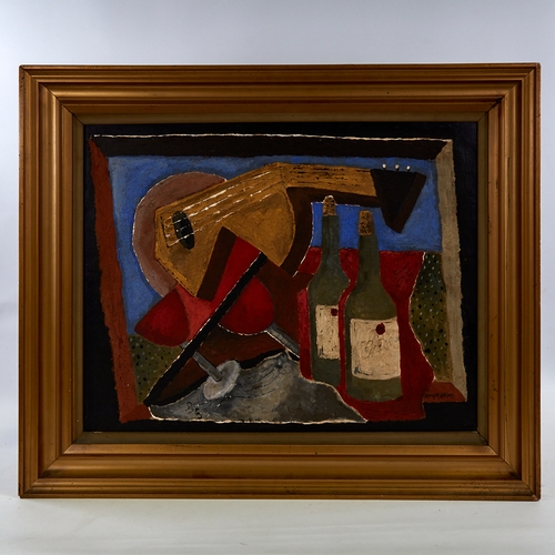 2784 - Carole Maddison, oil on canvas, modernist still life, 20