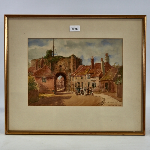 2786 - Francis Tighe, watercolour, Landgate Rye, signed and dated 1928, 10