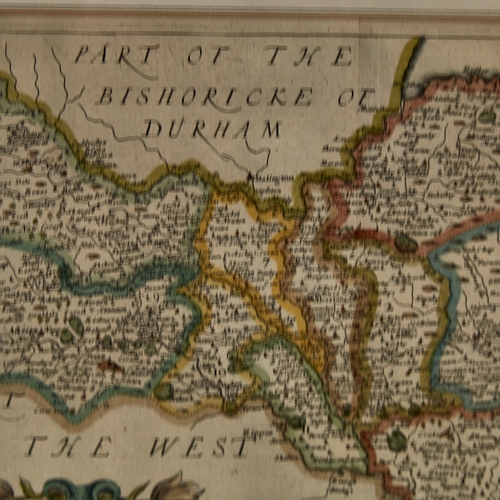 2793 - Richard Blome, hand coloured engraving, map of the North Ridinge Yorkshire, 1672, image 10