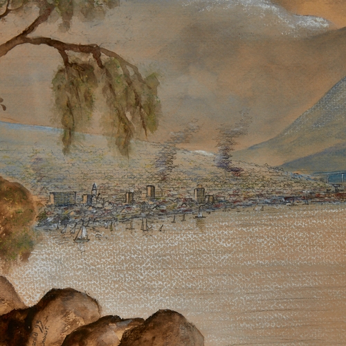 2803 - Harold Day, watercolour, Hobart Tasmania 1980, 9.5