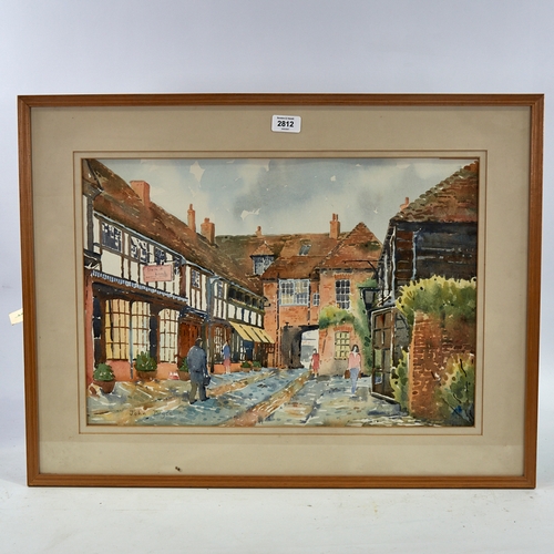 2812 - John Bryce (born 1934), watercolour, street scene, signed, 14