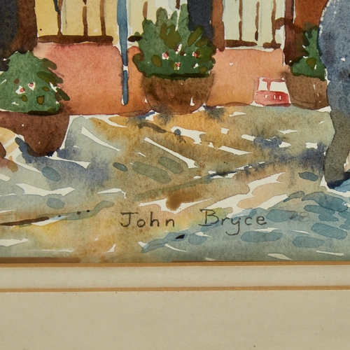 2812 - John Bryce (born 1934), watercolour, street scene, signed, 14