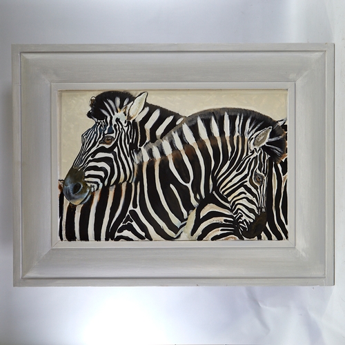 2819 - Clive Fredriksson, oil on board, zebra, 19.5