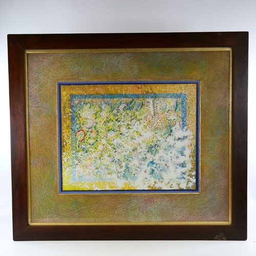 2072 - DOUGLAS EARLE, BRITISH, 1970s' / 80s' mixed media abstract on paper, in heavy wood frame, unsigned, ... 