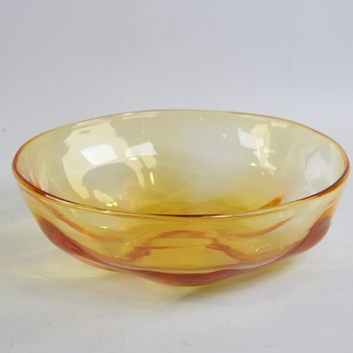 2111 - BARNABY POWELL FOR WHITEFRIARS, BRITISH,  golden amber bowl and vase from the 