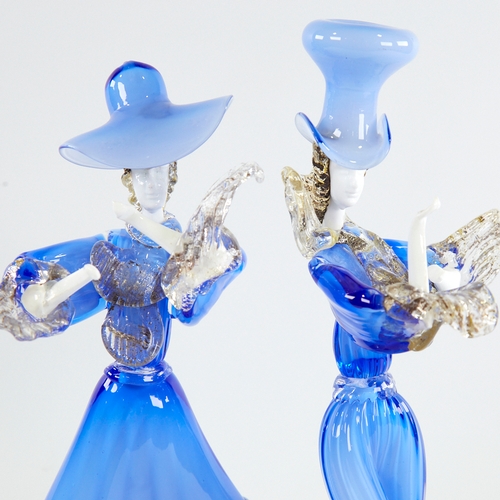 2150 - Manner of CESARE TOFFOLO, MURANO, a pair of glass figurines, tallest 31cm.