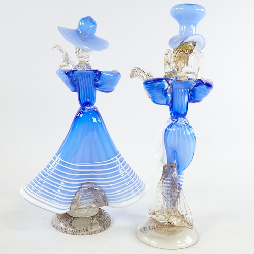 2150 - Manner of CESARE TOFFOLO, MURANO, a pair of glass figurines, tallest 31cm.