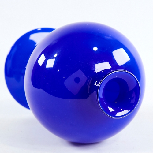 2169 - CENEDESE, MURANO, ITALY, 1950s' cobalt blue glass vase, signed to base, height 23cm.