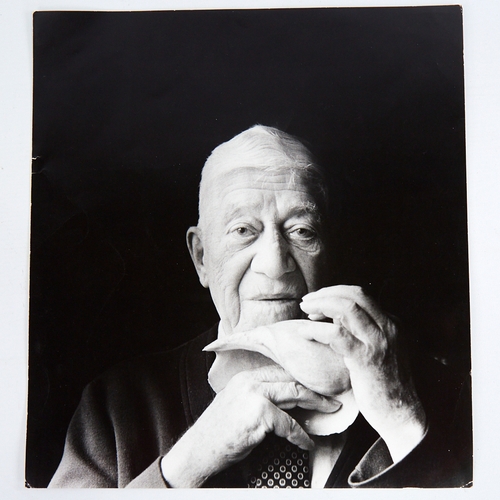 2184 - DERRY MOORE (b1937), a vintage portrait photograph of Oscar Kokoschka, 32cm x 30cm, unframed.