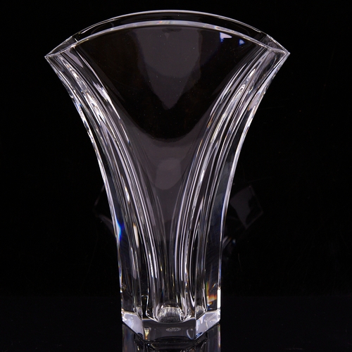 2023 - BACCARAT, clear crystal Ginko pattern vase, medium size, in original box, height 24cm.