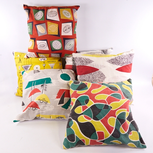 2046 - LUCIENNE DAY, 6 contemporary cushions in mid-century fabrics including Lucienne Day's 