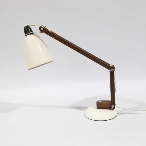 2098 - A 1960s' Mac lamp, for Conran Shop with brown wooden stem, height 58cm.