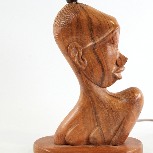 2147 - HAGENAUER style, carved hardwood sculptural lamp base, height 30cm.