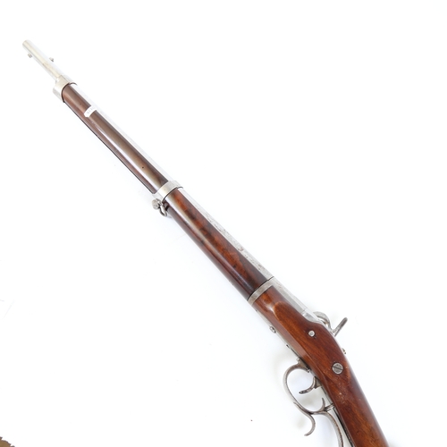5 - A single-barrelled percussion sporting gun, no maker's marks, with mahogany mounts, overall length 1... 