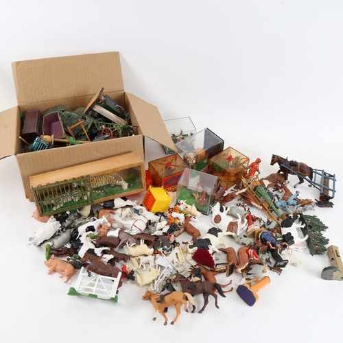 120 - Various Vintage Britains farm animals, accessories etc (boxful)