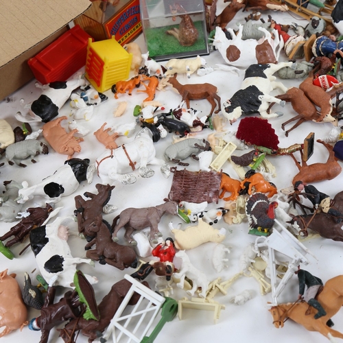 120 - Various Vintage Britains farm animals, accessories etc (boxful)