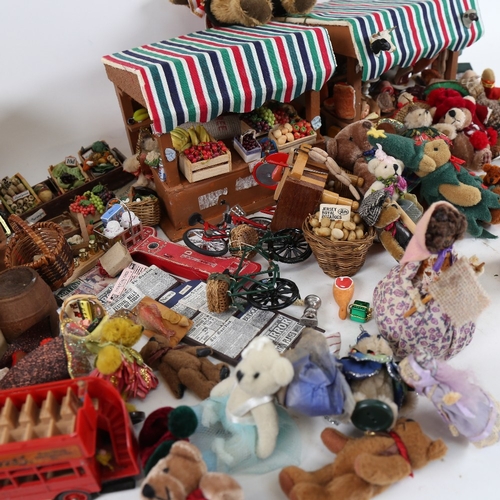 121 - A large quantity of miniature doll's farmer's market stalls and accessories (2 boxes)