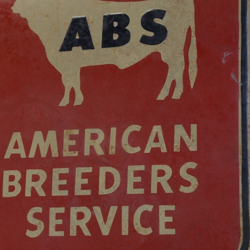 128 - An early 20th century red black and cream enamel American Breeders Service (ABS) advertising sign, 4... 