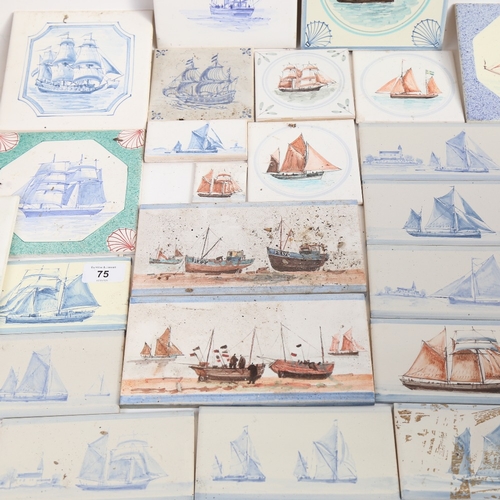 75 - A quantity of Rye and other ceramic ship design tiles (29)