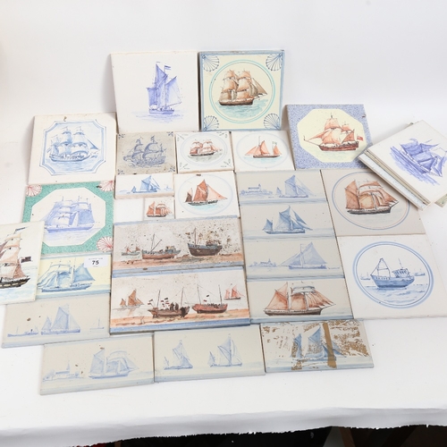 75 - A quantity of Rye and other ceramic ship design tiles (29)