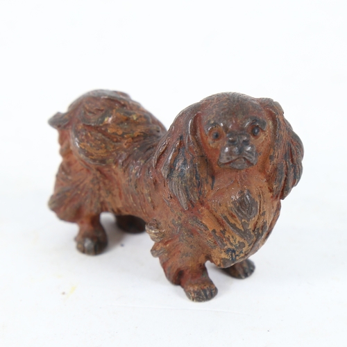 190 - A miniature cold painted bronze Pekingese dog figure, length 5cm, height 4cm