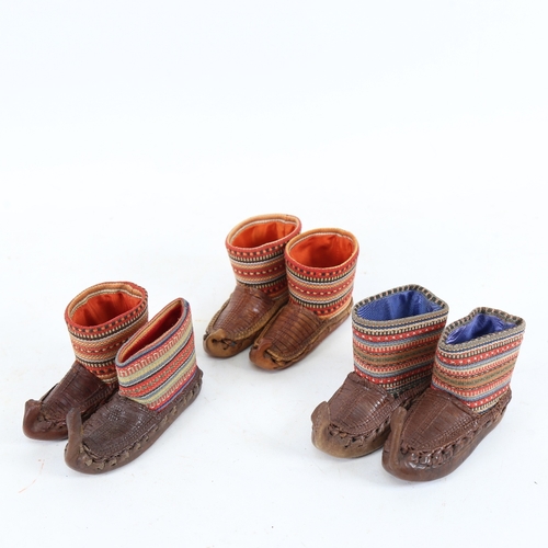 255 - A group of miniature Turkish slippers, length 11cm, height 6cm (6)