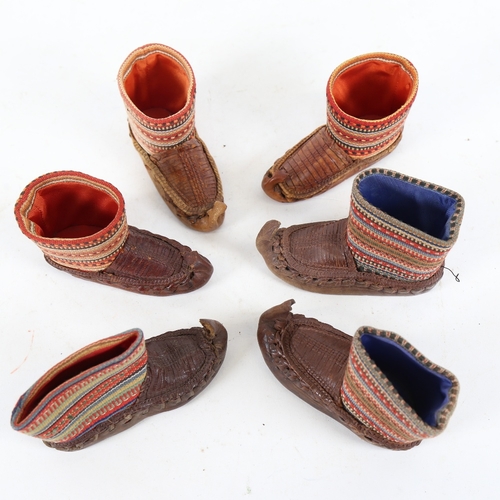 255 - A group of miniature Turkish slippers, length 11cm, height 6cm (6)