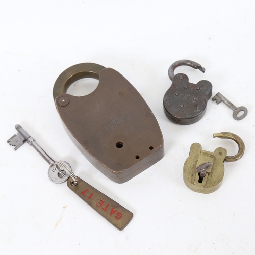 266 - 3 padlocks and keys, including example by Union (3)