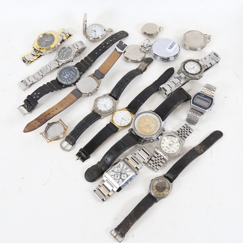 269 - Various wristwatches and pocket watches, including Smiths, Casio etc (boxful)