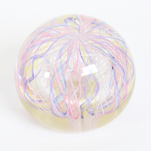 279 - A Vintage Murano Filigrana spiral glass paperweight, circa 1970s, diameter 6cm