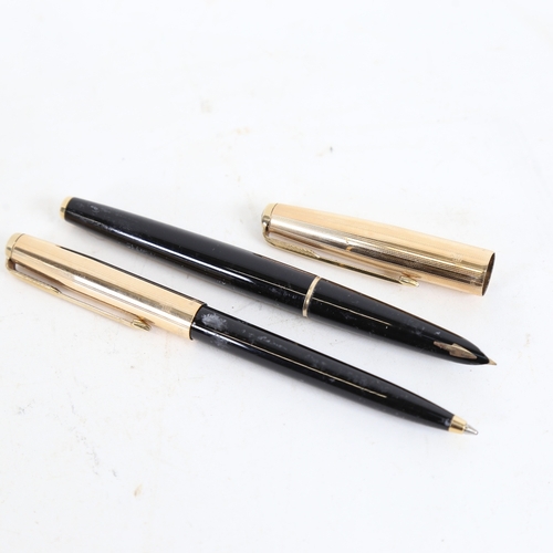 287 - A Parker 51 black lacquered and gold plated fountain and ballpoint pen set, boxed